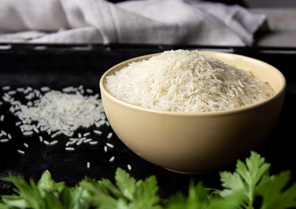 Arroz blanco Basmati orgánico — sin OGM, crudo, sin irradiar, kosher, vegano, a granel Foto 3 de 4