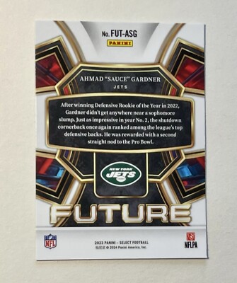 2023 Panini Select Ahmad “Sauce” Gardner Future #FUT-ASG New York