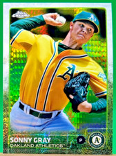 2015 Topps Chrome Sonny Gray Hyper Prizm Refractor Parallel #133 A's Red Sox