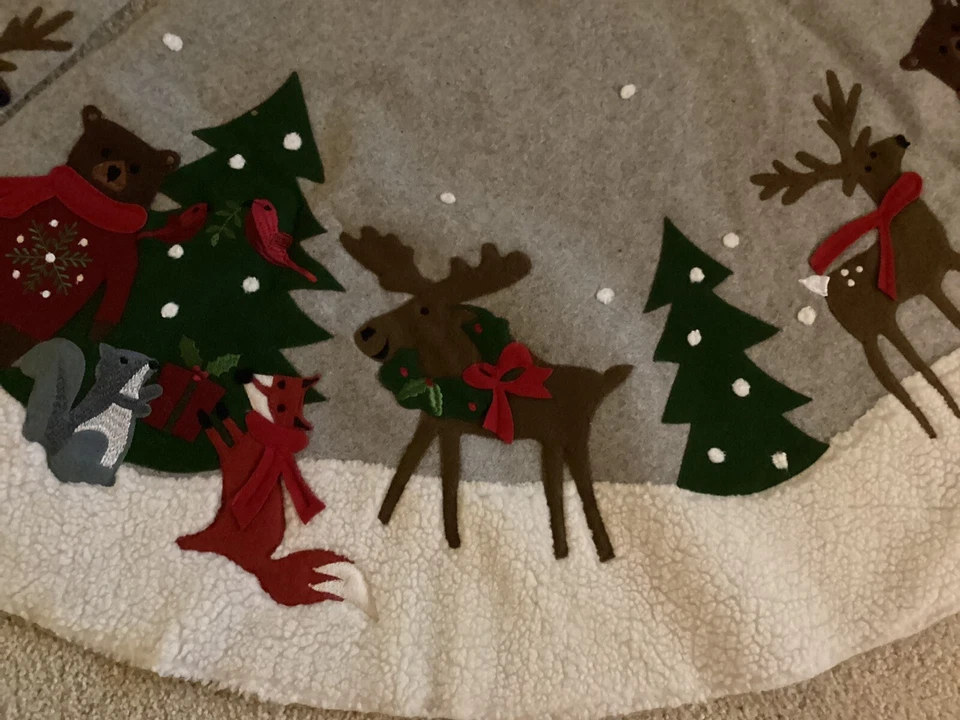 Crate & Barrel Holiday Critter Tree Skirt - 52” Diameter - Image 4 of 4
