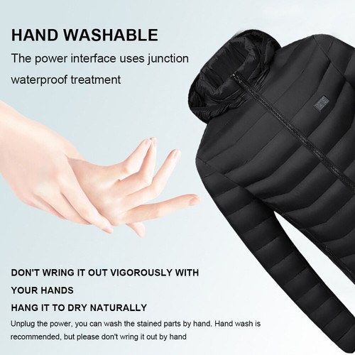 11/15 Areas Heating Jacket Electric Heated Coat USB Charging Thermal Hooded Coat - Zdjęcie 12 z 22
