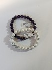 Amethyst and Howlite Bead Stretch Bracelet