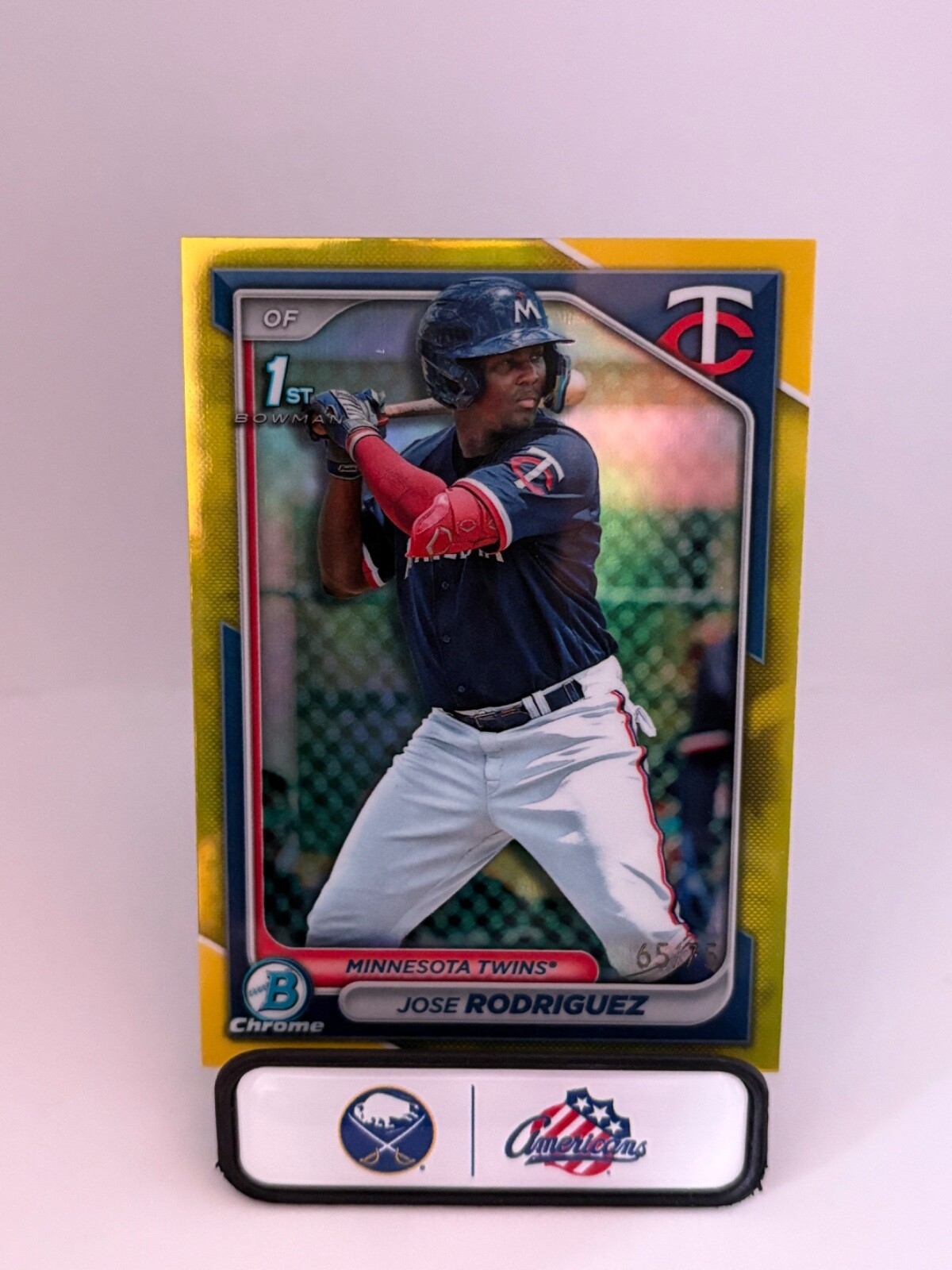2024 Bowman - Chrome Prospects Jose Rodriguez #BCP-71 Yellow Refractor 65/75