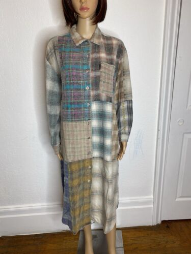 Sundance X Citron Santa Monica Vintage Women’s Flannel Patch Shirtdress Size S - Picture 2 of 12