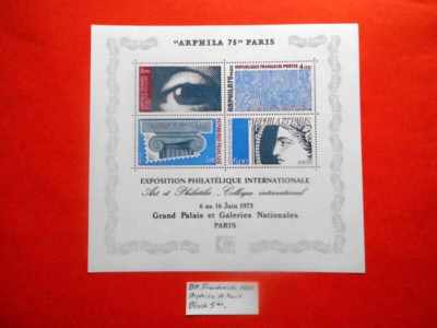 BM. Briefmarken Frankreich 1975 Ausstellung Paris Mi. Nr. FR 1923-1926** Block 5