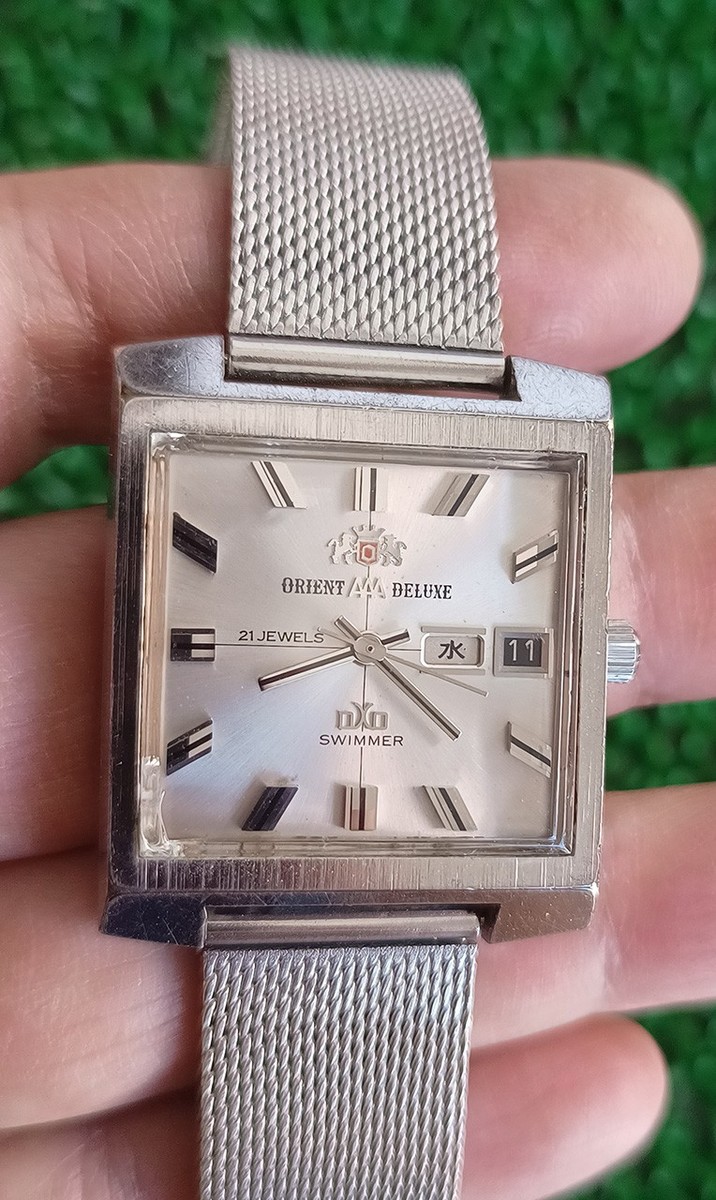 ORIENTオリエント DELUXE SWIMMER 21 JEWELS時計 Rare Vintage Orient AAA Deluxe DXO Swimmer TV case Automatic