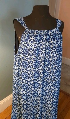 Catherines Maxi dress 1X Plus Womens Long Summer Sleeveless Stretch Blue