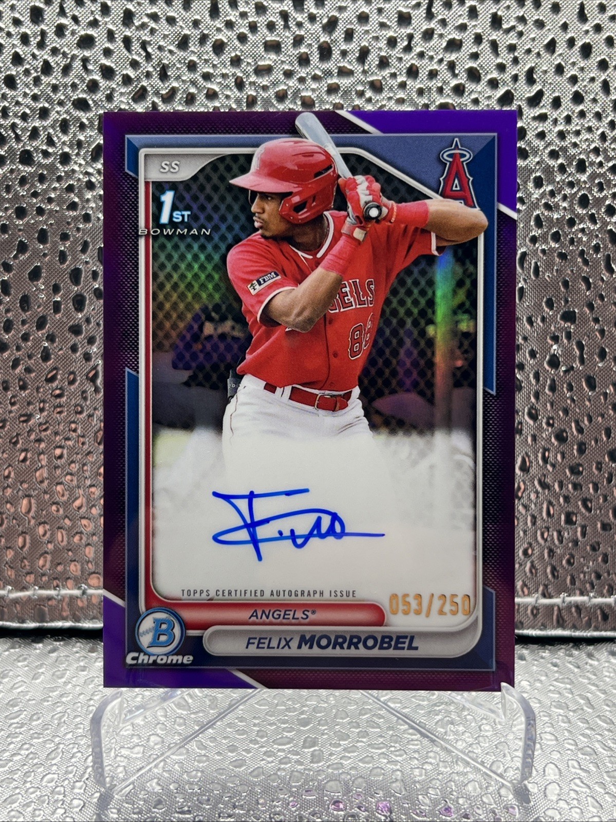 Felix Morrobel 2024 Bowman Chrome Purple Refractor Auto /250 #CPA-FM Angels