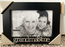 Black with Silver words Malden Grandma  Me 4"x6" Photo Picture Frame New