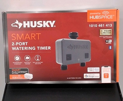 #ad WATERING TIMER POWERED BY HUSKY SMART 2 PORT HUBSPACE 1010 461 413 $35.00