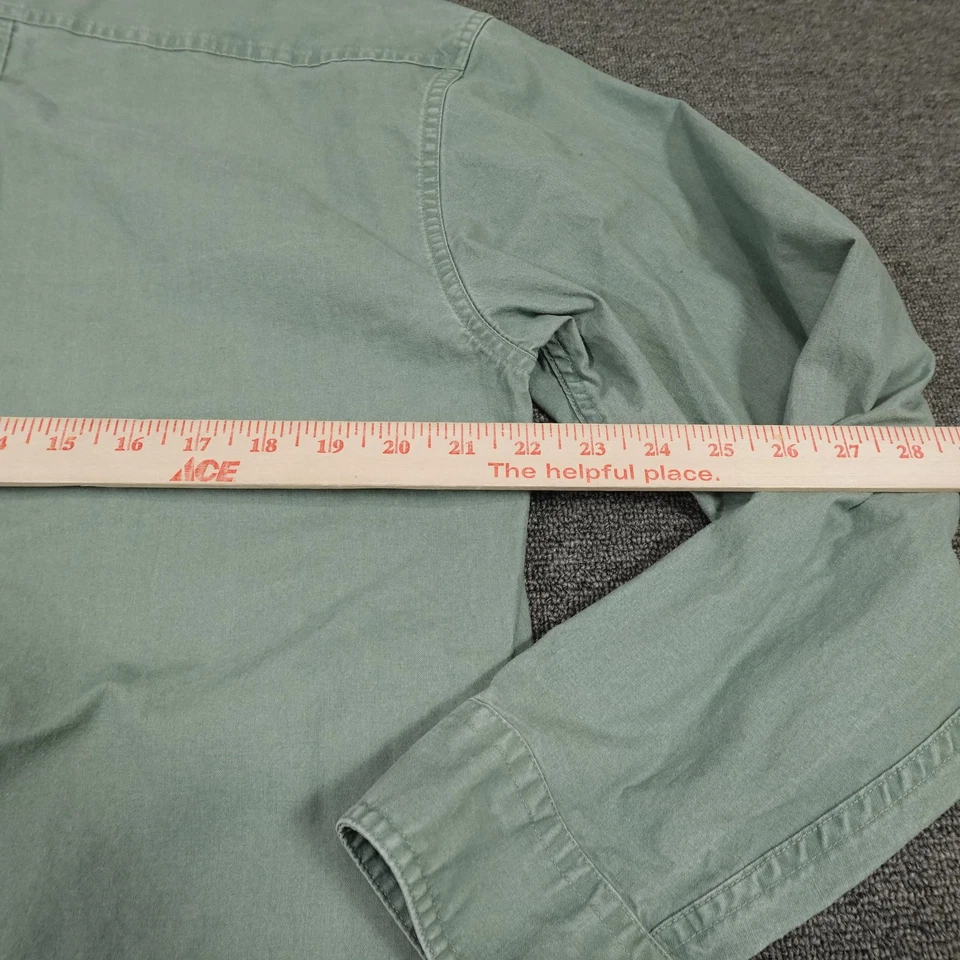 LL Bean Shirt Mens Medium Green Traditional Fit Long Sleeve Button Front Cotton - Image 4 of 4