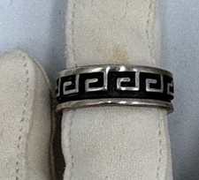 Sterling Greek Key Ring Mexico Band Vintage Size 8.5