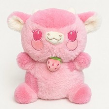 Fiesta Flavor Cows Pink Strawberry Berry Cow Plush 10" Stuffed Animal Kawaii