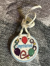 Longaberger Congratulations Basket Tie On #33685 Round w Balloons