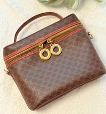 CELINE Triomphe Macadam 2Way Vanity Handbag Shoulder Bag with Shoulder Strap JP