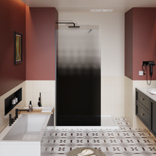 31.5"W x 72"H Walk-in Shower Door 1/4 inch Thick Black Gradient Tempered Glass