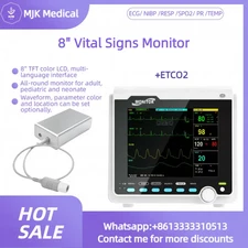 +ETCO2  Patient Monitor Human 8" Vital Sign ECG NIBP RESP SPO2 PR TEMP