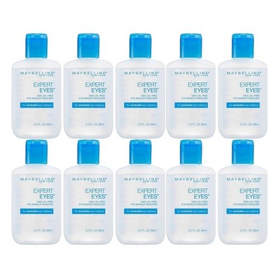 Maybelline Expert Eyes Oil Free Eye Makeup Remover, 2.3 fl oz, 10 Pack