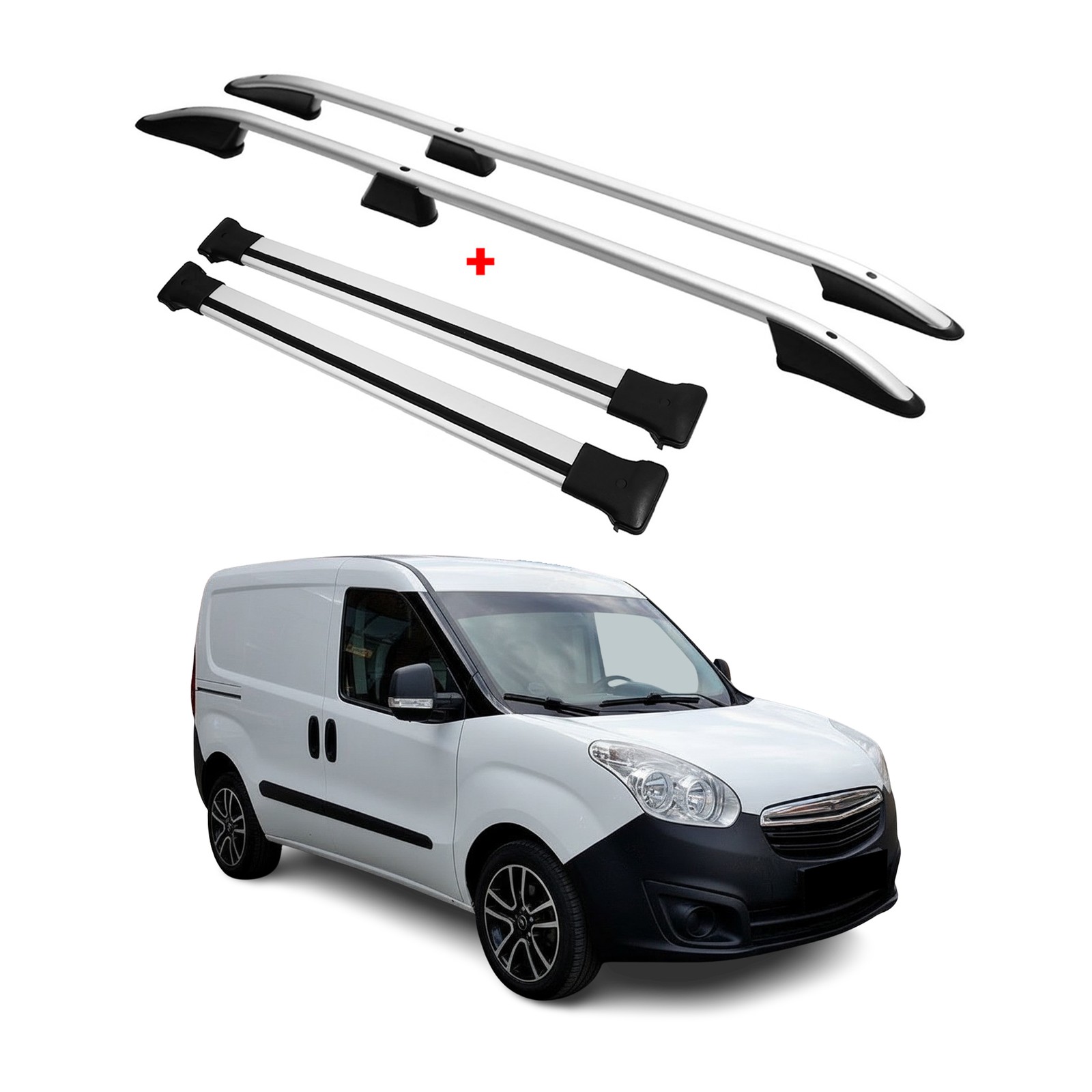 Barres de toit Opel Combo D 2010-2018 galerie alu gris L1 4x