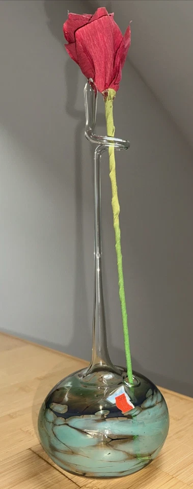 Rosenvase Orchideenvase Blumenvase Glas mundgeblasen Rose Orchideen Vase Vintage