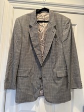 Hugo Boss Blazer 42L Loro Piana Super 100s Wool Glen Check Plaid USA Saks 5th