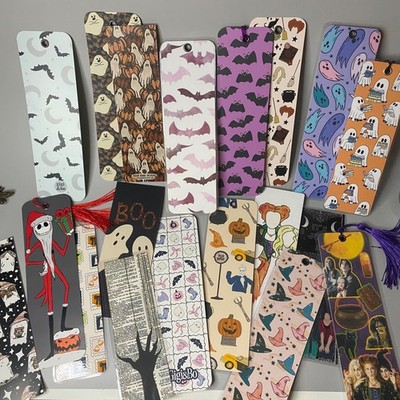 Lot of 18 Halloween/Spooky Themed Assorted Bookmarks