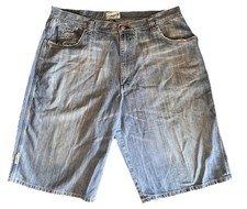 Enyce Shorts Mens 42 Blue Denim Bermuda Baggy Distressed Hip Hop Streetwear
