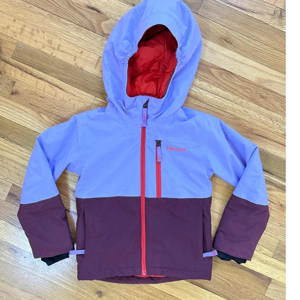Marmot Kids Hooded Snow Jacket in Purple and Red Size XXS / 3-4 NEW NWT