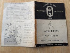 1956 Melbourne Olympics Athletics Programme - (Pirie, Ibbotson, Chataway, Kuts)