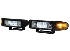 LED Heated Snow Plow Head Light Kit Low Profile Dual Mount