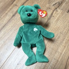 Ty Beanie Baby Erin Bear Green Shamrock Plush with Tag Ages 3 , 8-11 Years