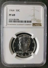 1964 Proof 50c Kennedy Silver Half Dollar NGC PF69