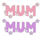 MUM LOVE HEARTS FLOWERS VINYL DECAL TRANSFER STICKER BALLOON WALL PARTY X2 M1