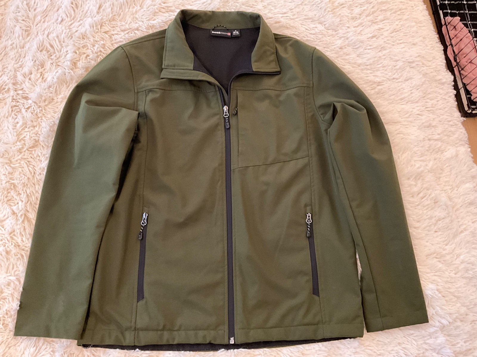 Swiss Tech Softshell Jacket Mens Medium Army Gree… - image 1