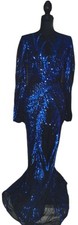Blue Sequin and Black Long Evening Gown. Size Small Beautiful. New Never Worn.