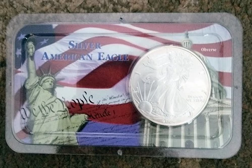 2004 American Eagle 1 oz Silver Dollar Coin, Littleton Uncirculated