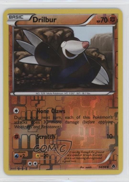 Drilbur Reverse Foil Pokémon Black & White: Emerging Powers #54