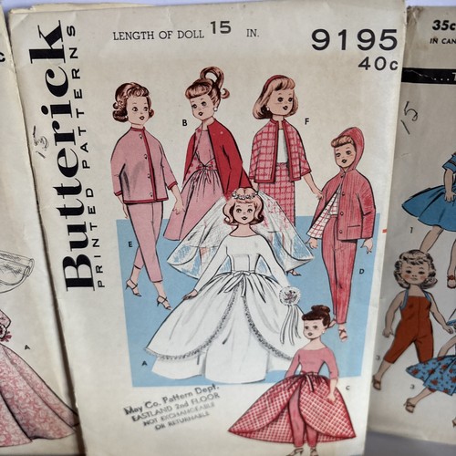 Vintage Lot Of 7 1950-60s Size 15” Doll Seeing Patterns. - Picture 4 of 8