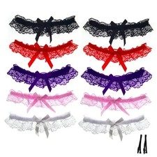 Lace Wedding Garter Bridal Lace Bowknot Garter Ribbon Belt Leg Ring for Lace-10