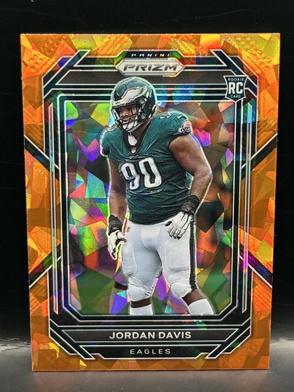 2022 Panini Prizm JORDAN DAVIS Orange Ice Prizm Rookie RC Eagles #371