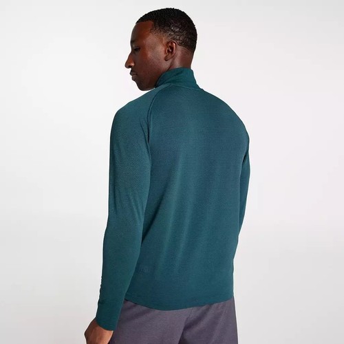Neu mit Etikett Medium VRST Circuit nahtloser 1/4-Reißverschluss Pullover für Herren - grün dunkel meliert - Bild 3 von 9