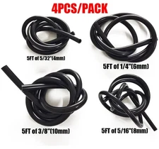 Silicone Vacuum Tubing Hose Line Kit 5 Ft 130PSI Max Pressure (4mm 6mm 8mm 10mm)