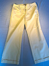 Lands End Women s Beige Chino Straight Leg Classic Fit Twill Pockets 28"
