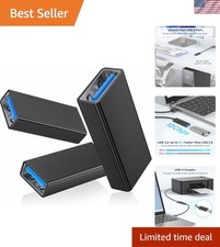 USB A Female to Female Adapter 3 Pack - High-Speed 3.2 Coupler for Connectivity