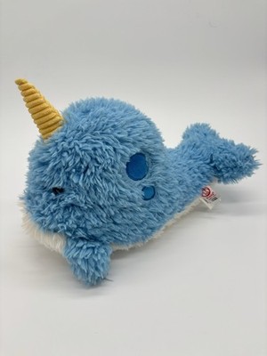 Fiesta Scruffy Blue Narwhal Plush 13'' Stuffed Animal Plushie