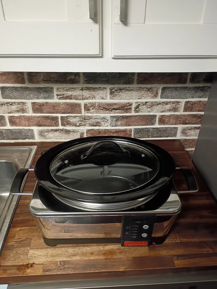 Crock Pot 6 Quart SCCPTP600-S  Stainless Steel Look Oval Slow Cooker With Handle - Image 2 of 4