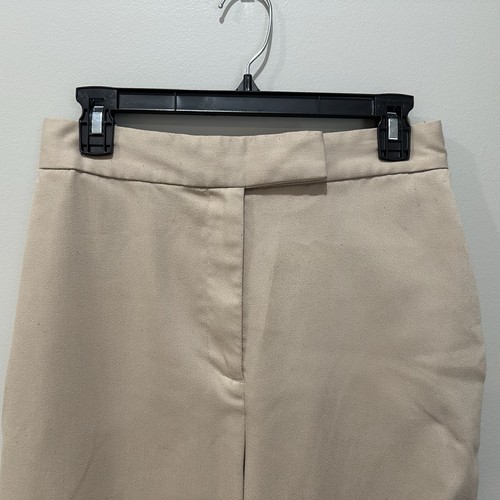 Zara Beige Flat Front High Rise Wide Leg Pants Workwear Women's Medium - Picture 2 of 7