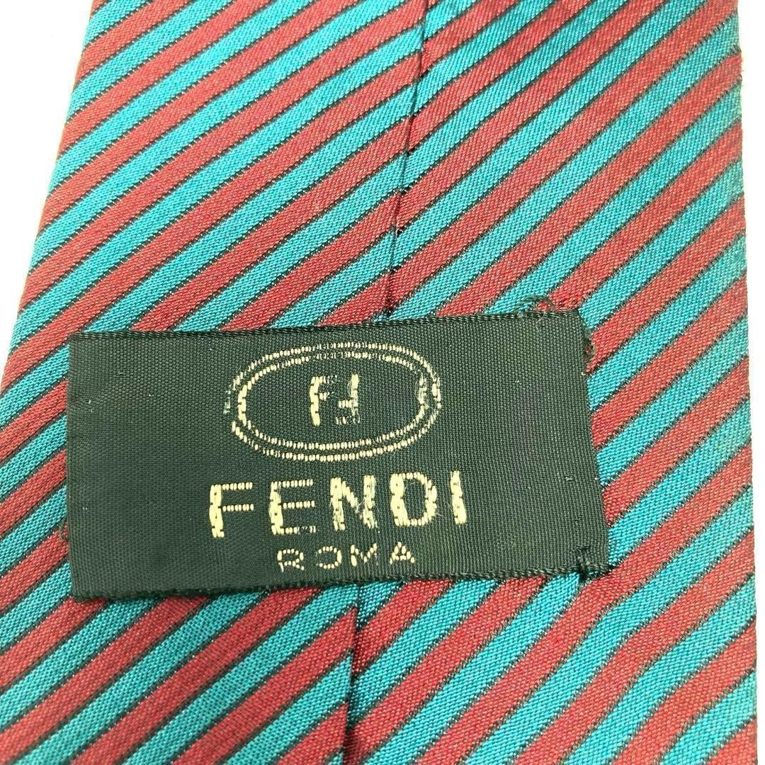 FENDI Blue Stripe Silk Tie Men's Accessories Used thumbnail 5