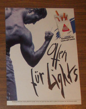 Seltene Werbung HB Zigaretten - Offen f&uuml;r Lights - Muskeln 1992