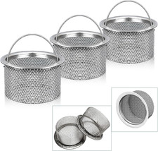 2 Pack 3 Inch Kitchen Sink Drain Strainer Fine Mesh Stainless Steel Food Catcher